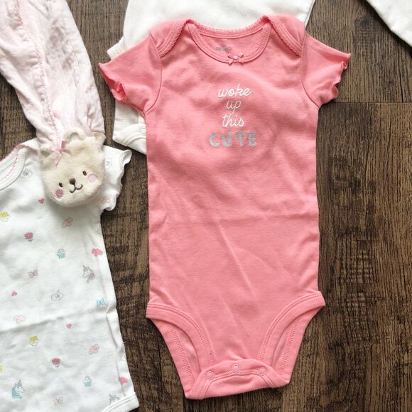 Carters Little Me Infant Baby Girl 6M One-Piece Sleeper & Bodysuit Lot of 5 - Picture 9 of 9